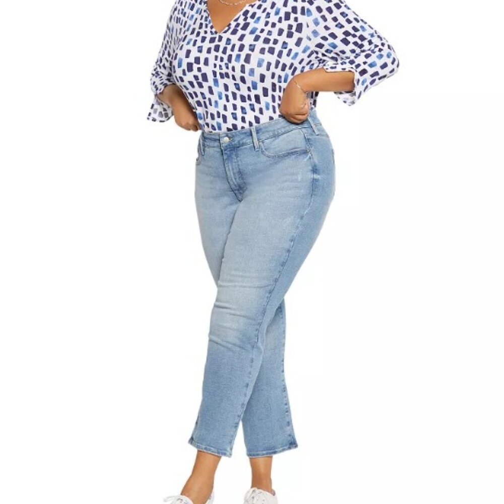 NYDJ Marilyn High Rise Straight Ankle Jean in Easley Light Wash - Size 16